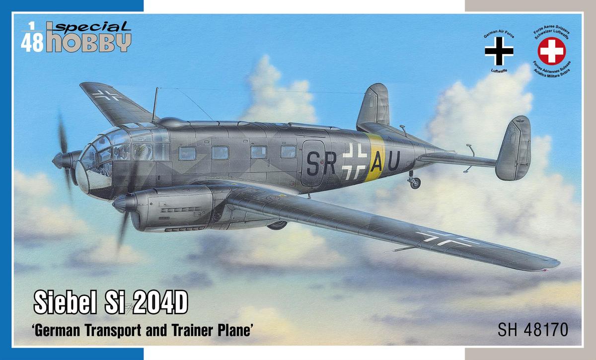 Scale plastic kit 1/48 Siebel Si 204D  'German Transport and Trainer Plane'