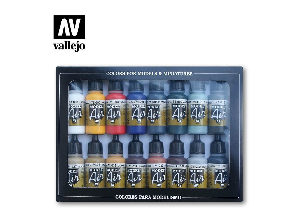 Acrylic colors set for Airbrush Vallejo Model Air Plastic Case