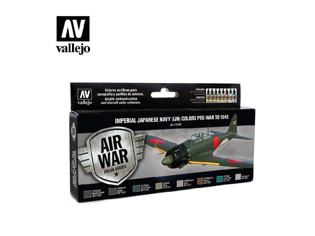 Acrylic colors set for Airbrush Vallejo Model Air IJN Set 71169 Imperial Japanese Navy (IJN) Colors 