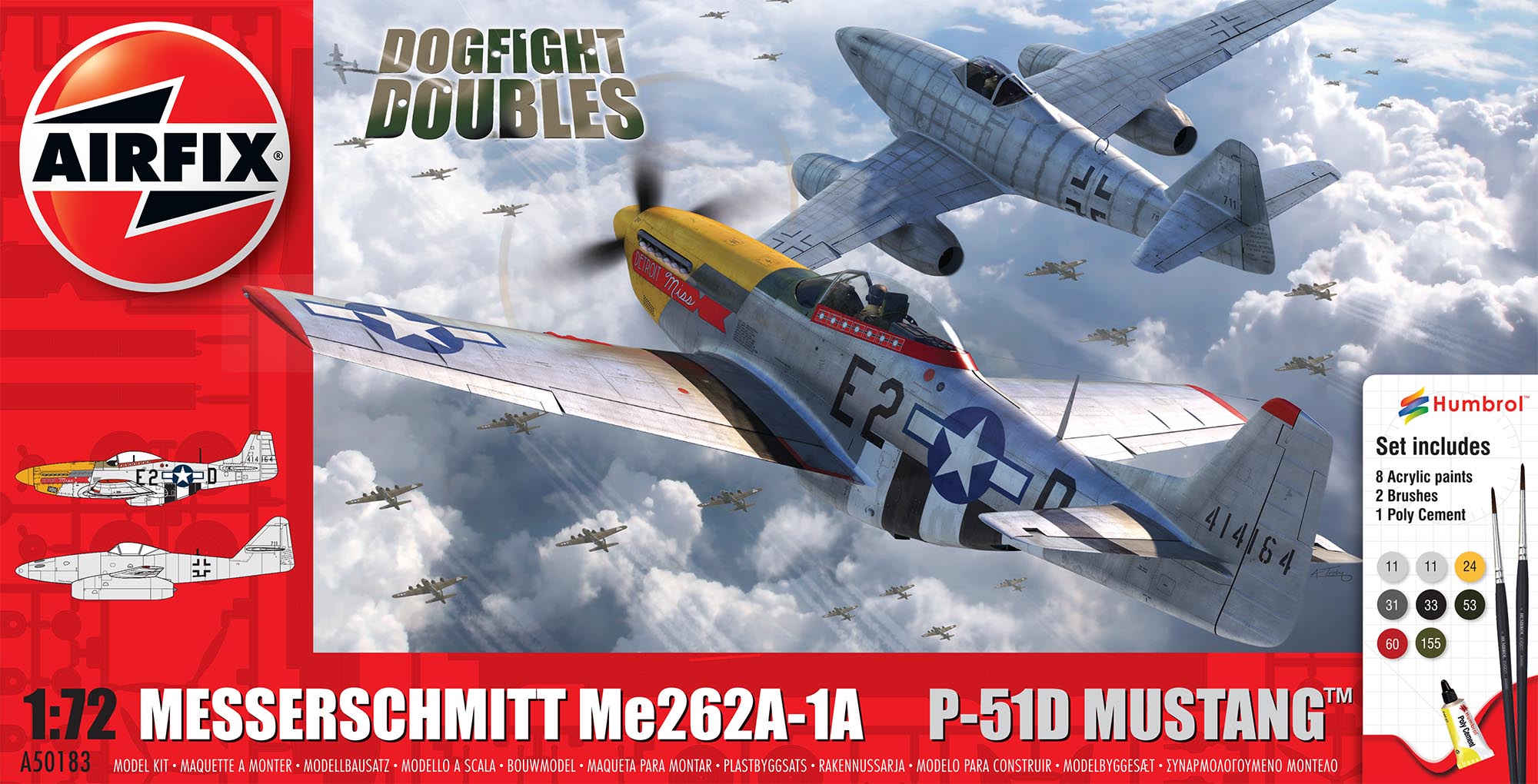 Gift Set A50183 - Messerschmitt Me262 P-51D Mustang Dogfight Double (1:72)