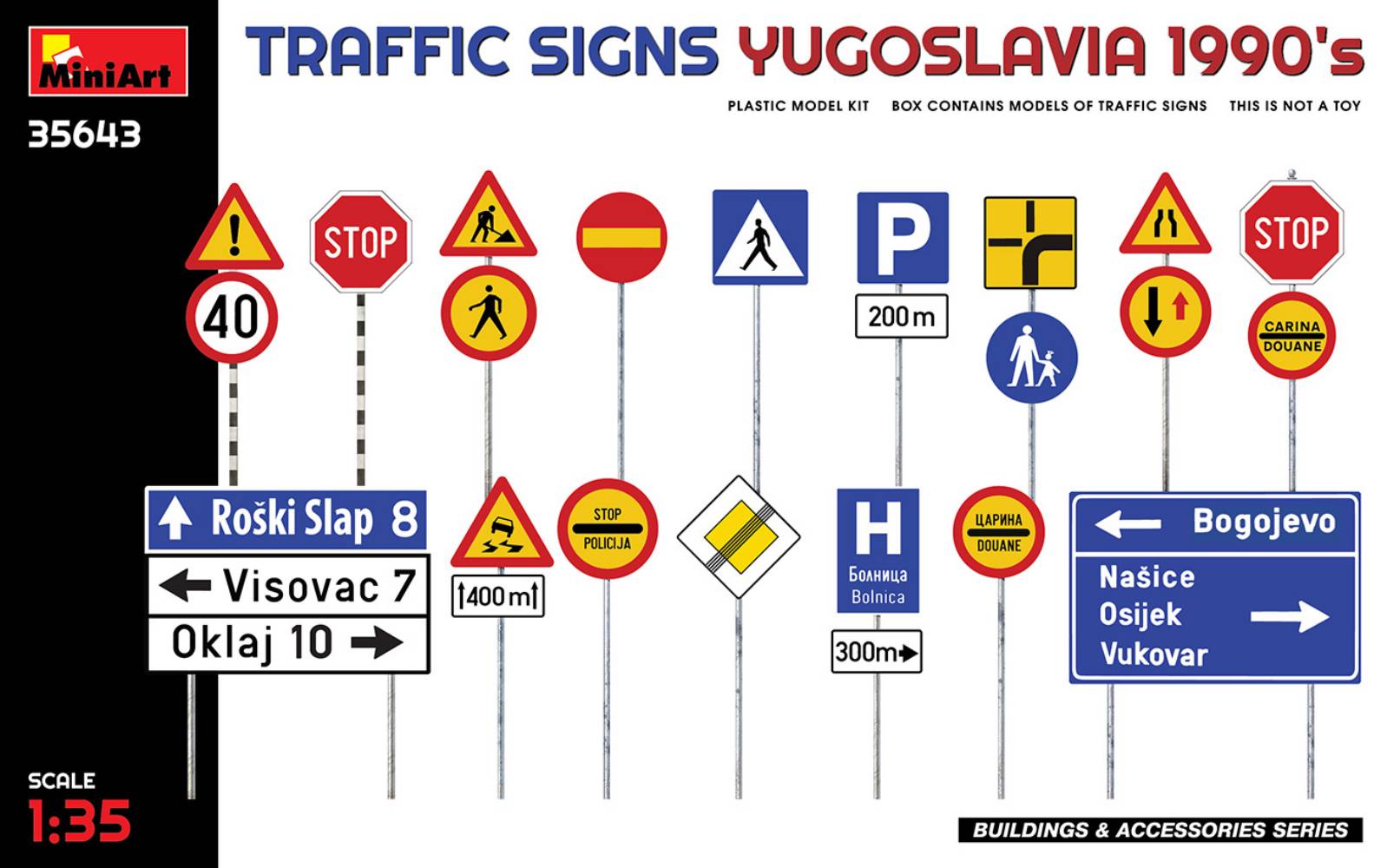 1/35 Traffic Signs. Yugoslavia 1990's - Miniart
