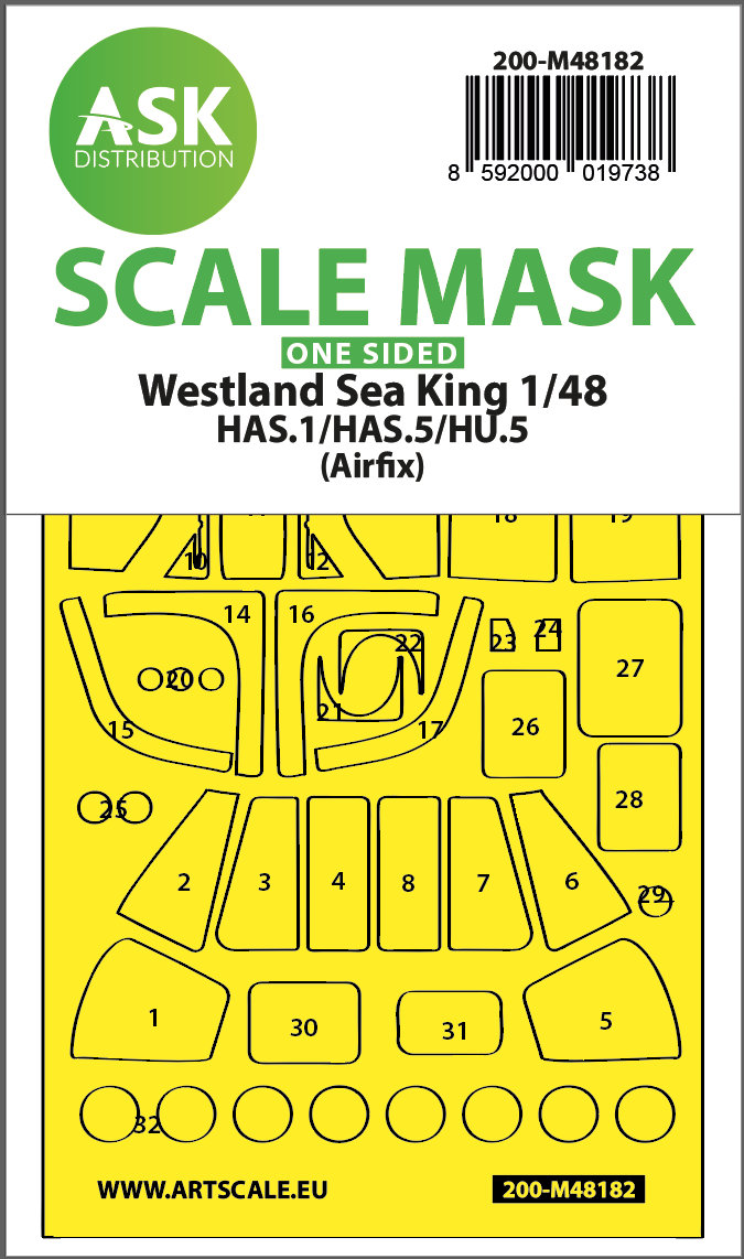 Westland Sea King Has Has Hu One Sided Express Fit Mask For Airfix V E Pro Model E